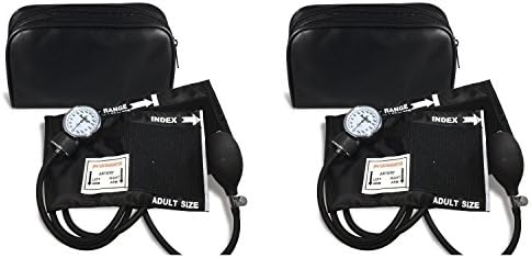 Auxilium Medical High Blood Pressure Monitor Machine - Essential Medical Supplies for Doctors or Nurses - Adult Size Black Kit with Manual Cuff