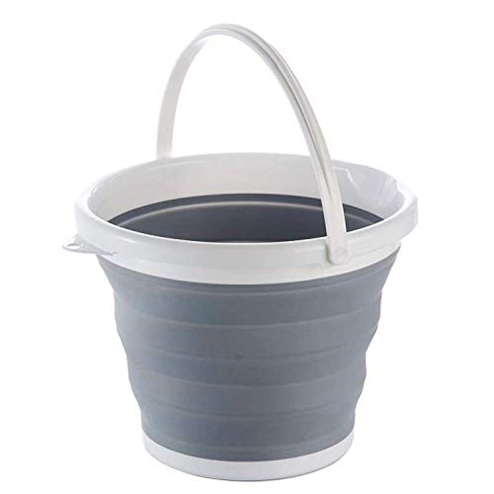 GLOW Compact Collapsible Bucket – Large 10L Capacity Sturdy Folding Silicon Water Bucket with Comfortable Grip Handle – Neat and Tidy Space Saving Solution for your Garage Shed Home Bedroom Kitchen