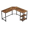 VASAGLE Computer Desk, 54-Inch L-Shaped Corner Desk, Writing Study Workstation with Shelves, Home Office, Industrial…