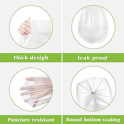 0.5 Gallon Mini Strong Trash Bags Garbage Bags, Tiny Bathroom Trash Can Liners by Teivio, Small