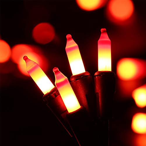 HAYATA ⭐️Halloween String Lights 24ft 100 Incandescent Orange Mini Bulbs Lights, Halloween Lighting Decor for Outdoor and Indoor Use, Fairy Garden, Yard, Home, Party, Holiday, Halloween Decorations - Thumbnail 2