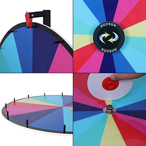 image for ROVSUN 24'' Spinning Prize Wheel w/Iron Folding Tripod Floor Stand,14 