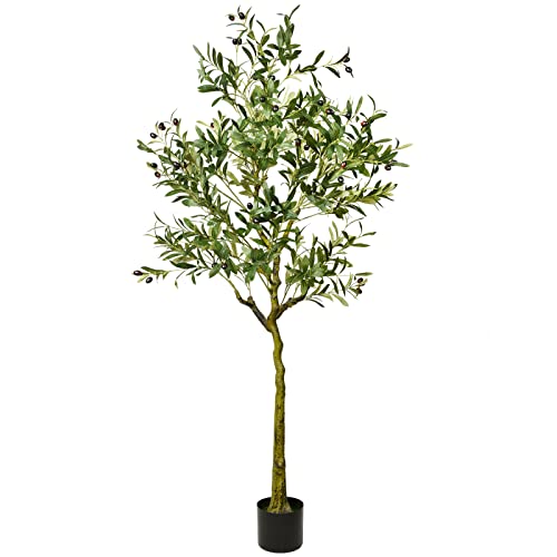 Lvydec 5.5ft Artificial Olive Tree, Faux Olive Tree Fake Plant in Pot
