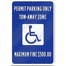 Georgia Permit Parking Only Handicap Sign 12