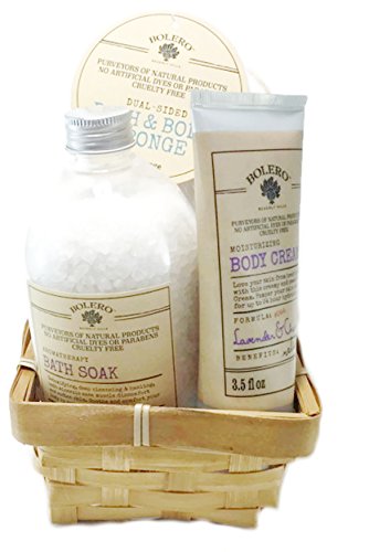 Bolero 3 Piece Relaxing Bath and Body Gift Set (Lavender and Chamomile)