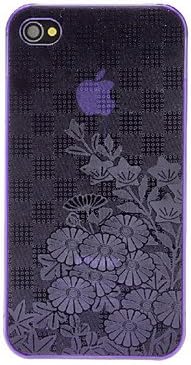 DEVIA Lotus Embossed Ultrathin PC Hard Case for iPhone 4/4S (Optional Colors) ( Color : Red )