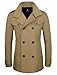 Tom's Ware Mens Stylish Fashion Classic Wool Double Breasted Pea Coat TWCC06-BEIGE-US S