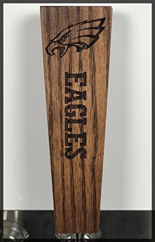 Eagles Solid Oak Engraved Tap Handle