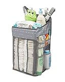 Hanging Nursery Organizer and Baby Diaper Caddy | Hanging Diaper Organization Storage for Baby Essentials | Hang on Crib, Changing Table or Wall