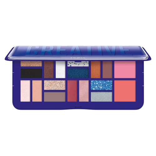 Pupa Milano Make-Up Palette L, 005 Blue, 0.71 oz - 18 Pan Eyeshadow and Blush P…