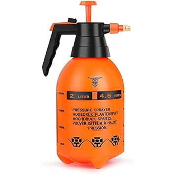 TARGET HYGIENE Pressure Spray Bottles Fine Mist Spray Tool Plastic PET Spray Bottle Garden Pump Pressure Sprayer | Lawn Sprinkler | Water Mister | Spray Bottle for Herbicides, Pesticides, Fertilizers, Plants Flowers 2 Liter Capacity - Orange