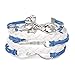 ThyWay 16 Pieces Western Style Hot Handmade Vintage Leather Rope Wrap Bangle Bracelets - Infinity Love Best Friend (Infinity Love)