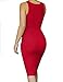 ALLEGRACE Womens Sleeveless Sexy Bodycon Midi Bandage Party Evening Dresses Red S