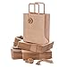 OSpecks Medium Brown Kraft Paper Shopping Bags Bulk with Handle and Thank You Tags for Retail Business, Merchandise, Goodies, Appreciation Gifts, Trade Fair, Craft Shows, Qty 50 Pcs, Size 8x4.75x10 In