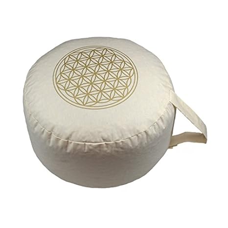 Herbalind AZ6655 Yogakissen/Meditationskissen'Blume des Lebens', beige