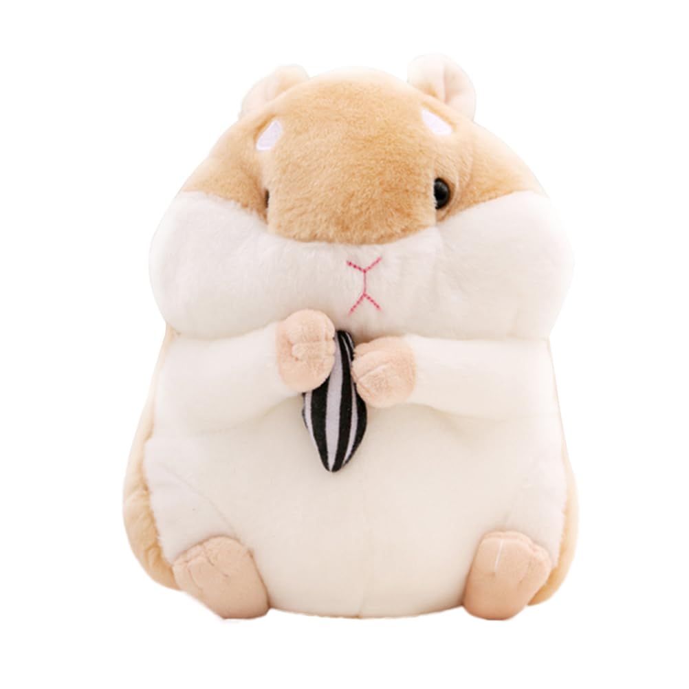 NUOBESTY Plush Hamster Stuffed Toy Soft Cuddly Hamster Doll for Kids Toddlers Home Decor Gift 9.06In Brown