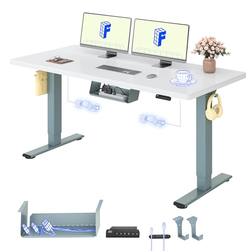 FLEXISPOT Höhenverstellbarer Schreibtisch elektrisch, Doppelmotor 160x80 cm