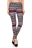 Leggings Mania Women's Printed Full Length High Waist Leggings - Regular or Plus