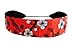 Skinny Headband Japanese Inspiration Cherry Blossom Over Red Soft Cloth Headwrap