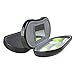 OptiPlix Dual Glasses and Contacts Case - Double Sided 2 in 1 Clamshell Hard Case for Eyeglasses and Contact Lenses with Mirror - Black with Silver Butterfly and Gloss Finish