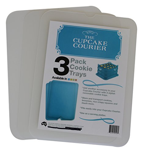 Cupcake Courier G0239 The Cookie Tray 3 Pack, White Translucent, Crystal Clear