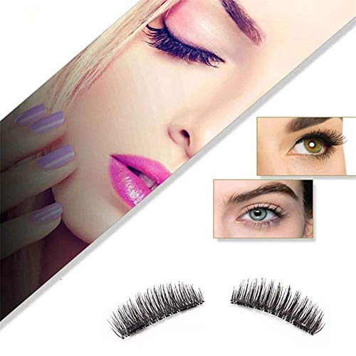 BONNIE CHOICE 8 Pcs One Two Lash Magnetic False Eyelashes 3 Magnets Eye Lashes with Applicator (2 Pairs + Applicator)