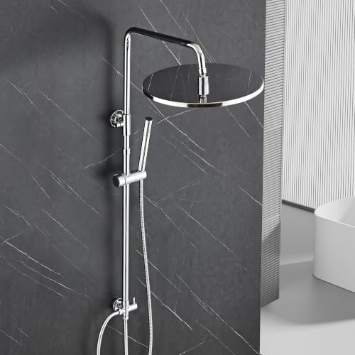 Görbach Edelstahl Duschset ohne Armatur, XXL Kopfbrause 30 cm Chrom