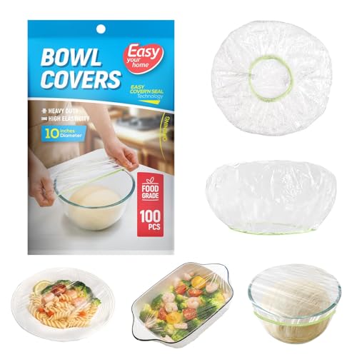 Photo 1 of 100PCS 10Inch Bowl Covers, Food Cover Dish Covers, Elastic Stretch Food Storage Lids, BPA-Free Plastic Wrap for Sourdough Proofing Meal Prep Fresh Keeping