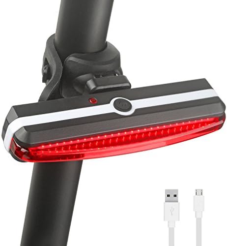 USB Rechargeable Bike Tail Light - LED Bicycle Rear Light Cycling Safety Flashlight Fits On Any Road Bikes, Helmets