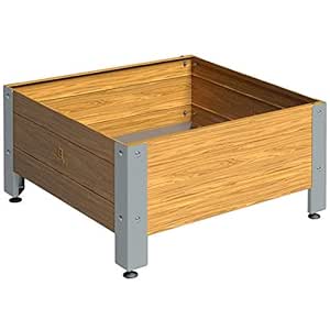 Suinga Mesa DE Cultivo Acero Galvanizado Efecto Madera. Largo 72cm ...