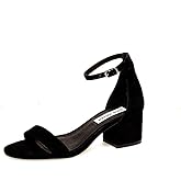 Steve Madden Women's Irenee Dress Sandal, Black Suede, 7 M US