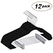 IEOKE Pants Hangers, Trousers Hangers with Clips,Velvet Hangers Non Slip Clothes Hangers with Heavy Duty 360 Swivel Hanger Hook - 12 Pack
