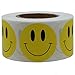 Hybsk 500pcs Yellow Smiley Face Stickers 1.5 inch Happy Face Stickers Teacher Reward Kids Encourage Labels