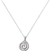 Vurotry Spiral Necklace for Women Swirl Necklace Spiral Pendant Necklace Exquisite And Stylish Statement Spiral Necklaces Leather Cord Spiral Necklace Jewelry