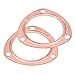 Acouto 2 PCS 3 Inch Copper Header Exhaust Collector Gaskets, Exhaust Gaskets, Durable, Reusable for SBC BBC 302 350 454 383