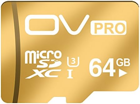 OV (Pro 64GB, Gold) U3 Super Speed Micro SDXC TF CARD UHS-3 Write Speed up to 40MB/s Read Speed up to 80MB/s High Performance Flash Memory SAMSUNG FLASH 100% TESTED US