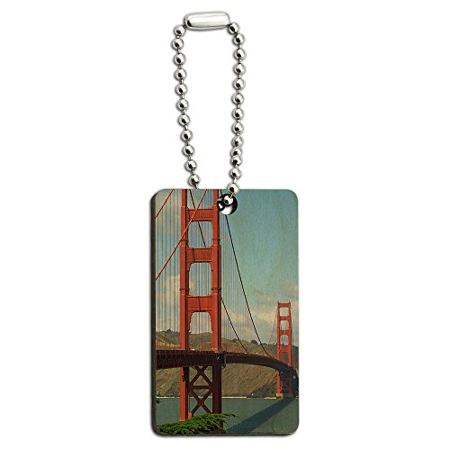 Golden Gate Bridge San Francisco CA Wood Wooden Rectangle Key Chain