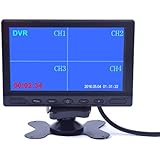 7 inch Car Truck Quad Split Monitor Built-in DVR Video Recording 4 Channels Quad Display Front/left/right/back Camera AV Input for Trailer Camper Motorhome - 12V-24V LCD Screen