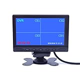 7 Inch Car Truck Quad Split Monitor Built-in DVR Video Recording 4 Channels Quad Display Front/left/right/back Camera AV Input For Trailer Camper Motorhome - 12V-24V LCD Screen