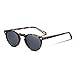 CANYEUX Vintage Round Polarized Sunglasses for Women and Men, 100% UV Protection (Tortoise Frame With Grey Lens)