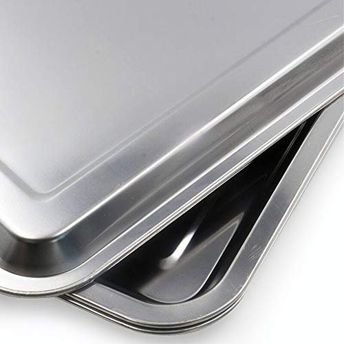 Romlon Tattoo Stainless Steel Tray 3 Pack Stainless Steel Tattoo Trays Medical Dental Tray Piercing Instrument Tool Tray Flat 13.5'' X 10'' for Tattoo Kits Tattoo Supplies