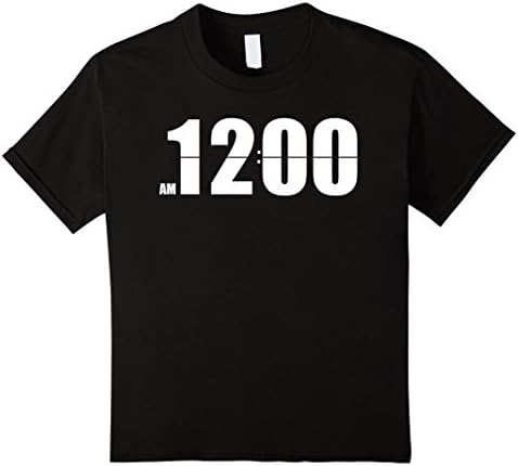 unisex-child 12 AM Flip Clock T-Shirt 12 Black