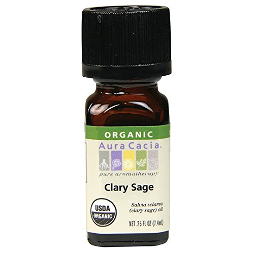 Aura Cacia Organic Essential Oil, Clary Sage, 0.25 Fluid Ounce