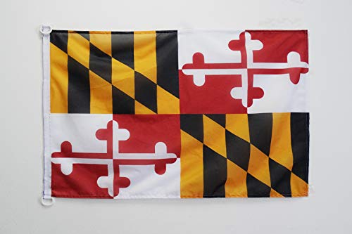 AZ FLAG - Maryland Flag - 2x3 Ft - For Outdoor - US state of Maryland Banner Knitted Polyester with Two Plastic Rings - Fade Resistant - Vivid Colors - 2' x 3' Feet - 90x60 Cm