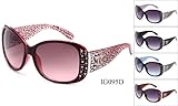 IG Rhinestone Women's Translucent Temple Design Bling Diamond Comfortable Fashion Sunglasses