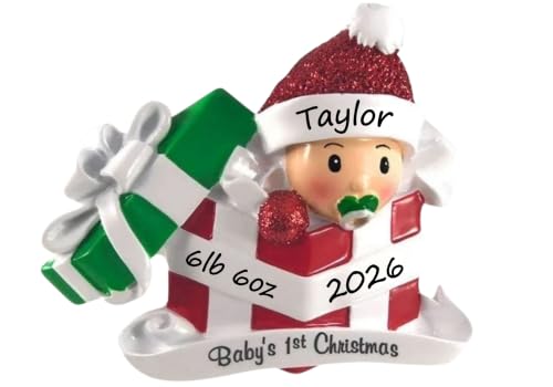 Santa Tell Me Babys First Christmas Ornament 2026 Personalized Baby’s 1st Christmas Ornament – Custom New Baby in Gift Box Keepsake for New Mom, New Parents, Grandma & Grandparents at Amazon