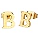 Shally Gold Plated Alphabet Letter Initial Stud Earrings