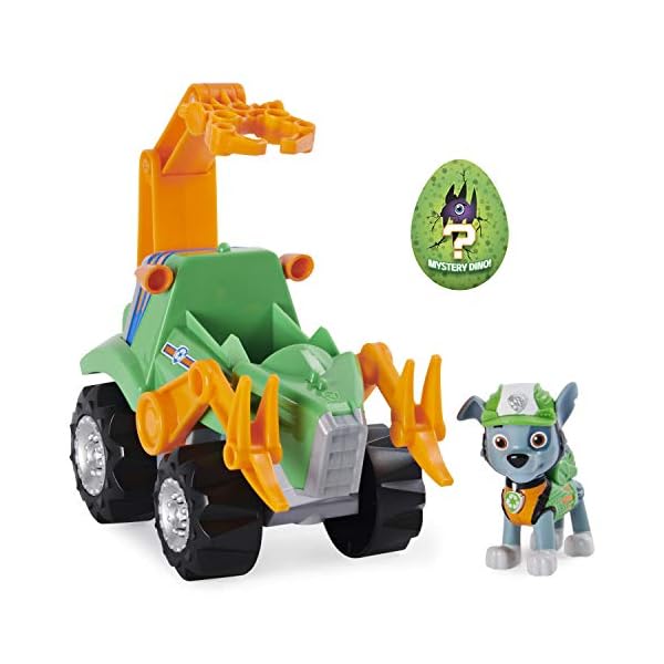 La-Pat-Patrouille-La-Pat-Paw-Patrol-6056930-Childrens-Toy-Vehicle-and-Dino-Rescue-Figurine-Random-Model Paw Patrol Marshall 6056930 – Children's Toy – Vehicle + Dino Rescue Figurine Random Model, Multicolored