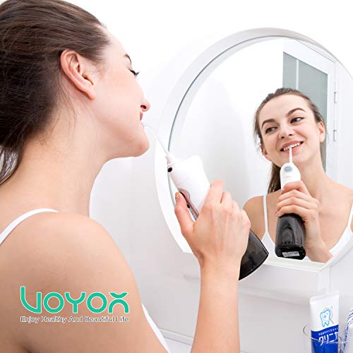 VOYOR Water Flosser Cordless Oral Irrigator Floss Water Jet Electric Dental Flossers with 3 Work Modes & 2 Nozzles for Braces Gums Cleanse and Remove Bacteria, IPX7 Waterproof, Portable & Rechargeable