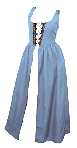 Faire Lady Designs Women's Renaissance Costume Irish Over Dress Sky Blue